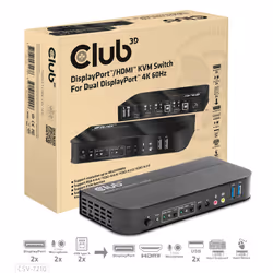 CLUB3D CSV-7210 switch per keyboard-video-mouse (kvm) Nero - Vista aggiuntiva 6