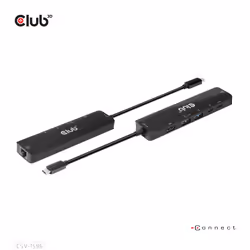 CLUB3D CSV-1596 replicatore di porte e docking station per laptop USB 3.2 Gen 1 (3.1 Gen 1) Type-C Nero - Vista aggiuntiva 5