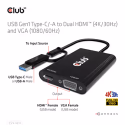 CLUB3D CSV-1611 adattatore grafico USB 3840 x 2160 Pixel Nero - Vista aggiuntiva 8