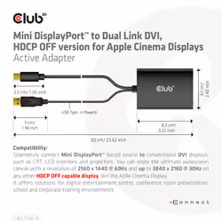 CLUB3D CAC-1130-A cavo e adattatore video 0,6 m DVI-D Mini DisplayPort + USB Type-A Nero - Vista aggiuntiva 3