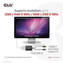 CLUB3D CAC-1130-A cavo e adattatore video 0,6 m DVI-D Mini DisplayPort + USB Type-A Nero - Vista aggiuntiva 5