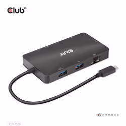 CLUB3D CSV-1598 replicatore di porte e docking station per laptop USB 3.2 Gen 2 (3.1 Gen 2) Type-C Nero
