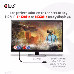 CLUB3D CAC-1187 cavo e adattatore video 1,8 m Mini DisplayPort HDMI Nero - Vista aggiuntiva 5