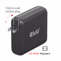 CLUB3D CAC-1912 Caricabatterie per dispositivi mobili Universale Nero AC Interno
