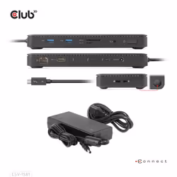 CLUB3D CSV-1581 replicatore di porte e docking station per laptop Thunderbolt 4 Nero - Vista aggiuntiva 5