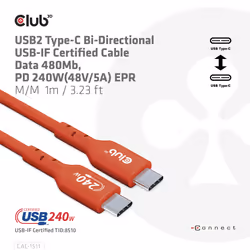 CLUB3D CAC-1511 cavo USB USB 2.0 1 m USB C Arancione - Vista aggiuntiva 6