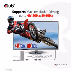 CLUB3D CAC-1088 cavo e adattatore video 0,21 m DisplayPort HDMI Nero - Vista aggiuntiva 5