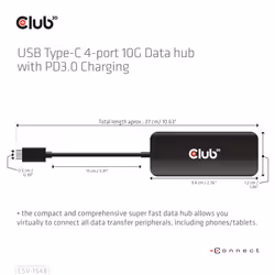 CLUB3D CSV-1548 hub di interfaccia - Vista aggiuntiva 4