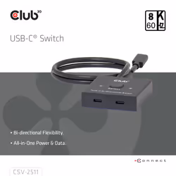 CLUB3D CSV-2511 ripartitore video USB tipo-C 2x DisplayPort - Vista aggiuntiva 4