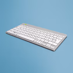 R-Go Tools RGOCODEWLWH, Mini, Wireless, Bluetooth, Tasto con meccanismo a forbici, QWERTZ, Bianco