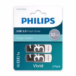 Philips Vivid unità flash USB 64 GB USB tipo A 3.2 Gen 1 (3.1 Gen 1) Grigio, Bianco