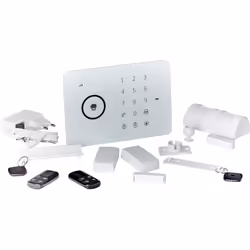 Pannello di controllo - Adattatore AC/DC 12V / 500mA - Rilevatore PIR - Contatti Magnetici - 2 Telecomandi - 2 portachiavi di ...