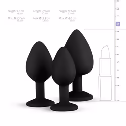 Easytoys - plug anale in silicone nero con pietra decorativa piccolo 1 St - Vista aggiuntiva 4