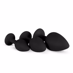 EasyToys ET603BLK giocattolo per sesso anale Set di tappi anali Nero, Argento Silicio 3 pz - Vista aggiuntiva 2
