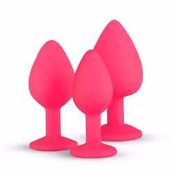 Easytoys - plug anale in silicone nero con pietra decorativa SET 1 St - Vista aggiuntiva 4