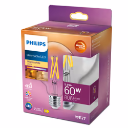 Philips Lampadina trasparente a filamento 60 W G93 E27 - Vista aggiuntiva 2