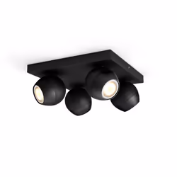 Philips Hue White ambiance Faretto quadruplo Buckram, Faretto luminoso intelligente, Bluetooth, Nero, LED, Metallo, Lampadina ...