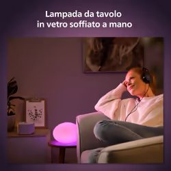 Philips Hue White and Color ambiance Flourish Lampada Smart da Tavolo Bianco in Vetro - Vista aggiuntiva 6