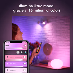 Philips Hue White and Color ambiance Flourish Lampada Smart da Tavolo Bianco in Vetro - Vista aggiuntiva 7