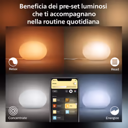 Philips Hue White and Color ambiance Flourish Lampada Smart da Tavolo Bianco in Vetro - Vista aggiuntiva 8