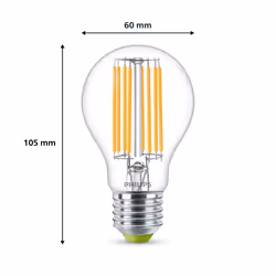 Philips Lampadina trasparente a filamento 60 W A60 E27 - Vista aggiuntiva 5