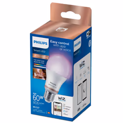 Philips LED Lampadina Smart Dimmerabile Luce Bianca o Colorata Attacco E27 60W Goccia