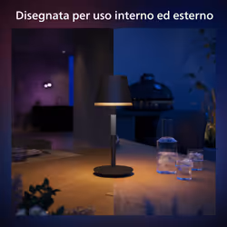 Philips Hue White and Color ambiance Go Lampada Smart da Tavolo Ricaricabile Nera Wireless - Vista aggiuntiva 6