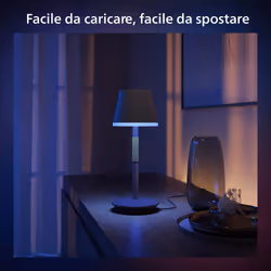 Philips Hue White and Color ambiance Go Lampada Smart da Tavolo Ricaricabile Nera Wireless - Vista aggiuntiva 7