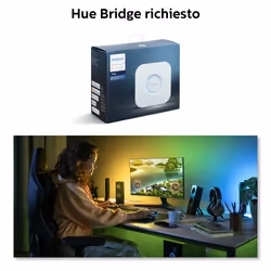 Philips Hue White and Color Ambiance Lightstrip Gradient per PC 24-27" - Vista aggiuntiva 5