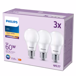 Philips Lampadina 60 W A60 E27 x3
