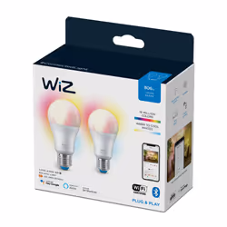 WiZ Lampadina Smart Dimmerabile Luce Bianca o Colorata Attacco E27 60W Goccia 2Pezzi - Vista aggiuntiva 5