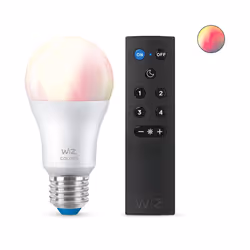 WiZ Lampadina 8W (Eq. 60 W) A60 E27 x1 + Telecomando, Lampadina intelligente, Wi-Fi, Bianco, LED, E27, A60