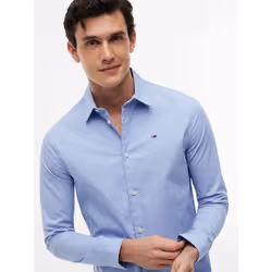 Tommy Hilfiger DM0DM04405556 Camicia Colletto semi-aperto Cotone, Elastan - Vista aggiuntiva 3