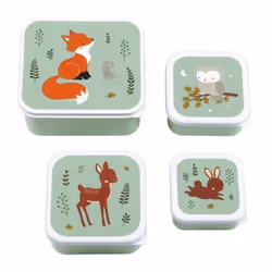 A Little Lovely Company SBSEFF45, Set per borsa portapranzo, Bambino, Multicolore, Plastica, Immagine, Quadrato