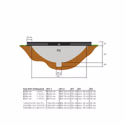 EXIT Silhouette ground trampoline 214x305cm with safety net - black Esterno Rettangolare Molla elicoidale Trampolino interrato - Vista aggiuntiva 4