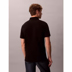 Calvin Klein Polo in piqué di cotone con monogramma - Vista aggiuntiva 4