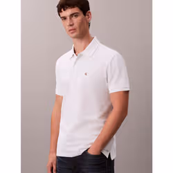 Calvin Klein Polo in piqué di cotone con monogramma - Vista aggiuntiva 4