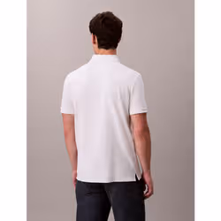 Calvin Klein Polo in piqué di cotone con monogramma - Vista aggiuntiva 5