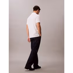 Calvin Klein Polo in piqué di cotone con monogramma - Vista aggiuntiva 6