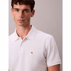 Calvin Klein Polo in piqué di cotone con monogramma - Vista aggiuntiva 3