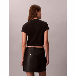 Calvin Klein T-shirt con logo in cotone a costine slim - Vista aggiuntiva 5