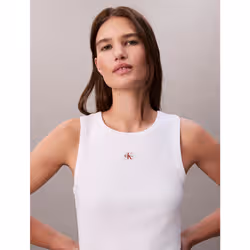 Calvin Klein Canotta a costine in cotone - Vista aggiuntiva 6