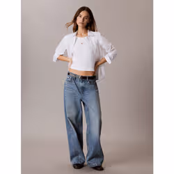 Calvin Klein Baby Tee a costine con monologo intessuto - Vista aggiuntiva 2