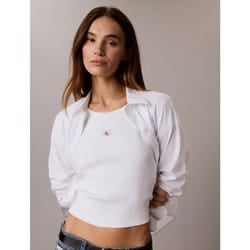 Calvin Klein Baby Tee a costine con monologo intessuto