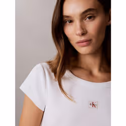 Calvin Klein Baby Tee a costine con monologo intessuto - Vista aggiuntiva 5