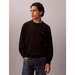 Calvin Klein Maglione con monogramma in cotone taglio relaxed - Vista aggiuntiva 2