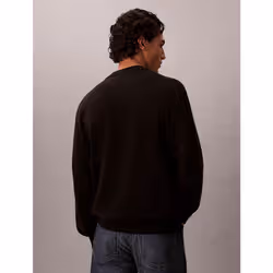 Calvin Klein Maglione con monogramma in cotone taglio relaxed - Vista aggiuntiva 4