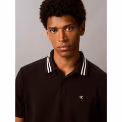 Calvin Klein Polo classica con monogramma e bordi in piqué - Vista aggiuntiva 3