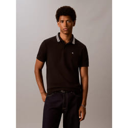 Calvin Klein Polo classica con monogramma e bordi in piqué