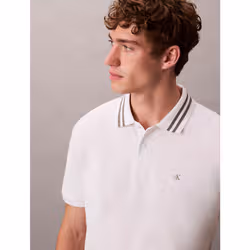 Calvin Klein Polo classica con monogramma e bordi in piqué - Vista aggiuntiva 2